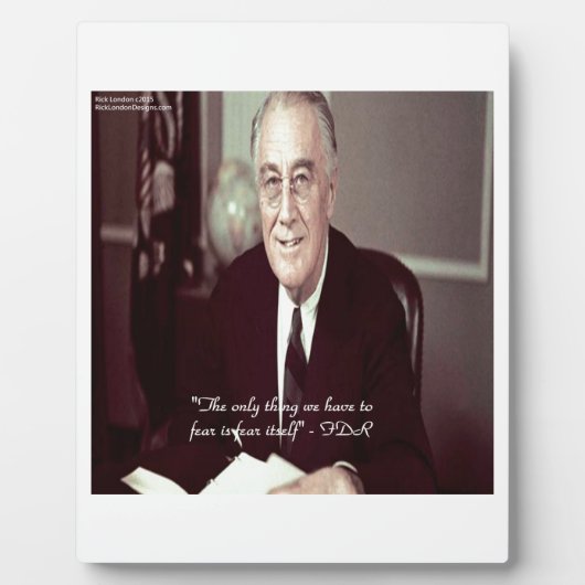 FDR und nichts zu fürchten Zitat Fotoplatte (Vorderseite)