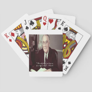 FDR und nichts zu fürchten Zitat Spielkarten