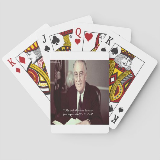 FDR und nichts zu fürchten Zitat Spielkarten (Rückseite)