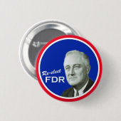 FDR-Wahlkampfbutton Button (Vorne & Hinten)