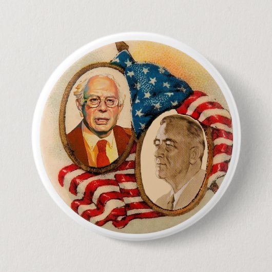 FDR will Bernie-Sandpapierschleifmaschinen im Button (Vorderseite)