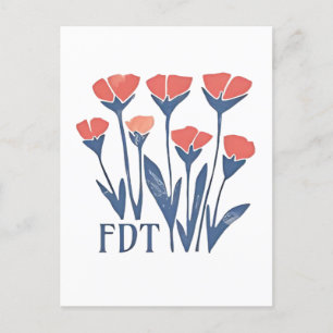 FDT Floral Wreath Subtle Feminine Boho Anti-Trump Ankündigungspostkarte
