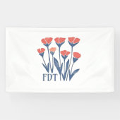 FDT Floral Wreath Subtle Feminine Boho Anti-Trump Banner (Horizontal)