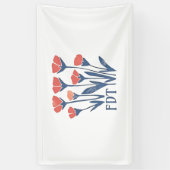 FDT Floral Wreath Subtle Feminine Boho Anti-Trump Banner (Vertikal)