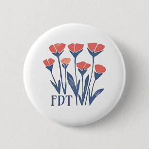 FDT Floral Wreath Subtle Feminine Boho Anti-Trump Button