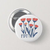 FDT Floral Wreath Subtle Feminine Boho Anti-Trump Button (Vorne & Hinten)