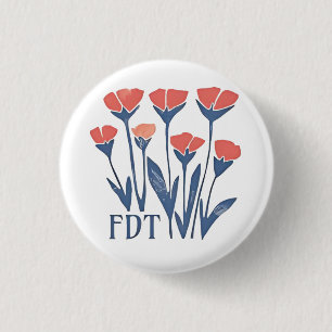 FDT Floral Wreath Subtle Feminine Boho Anti-Trump Button