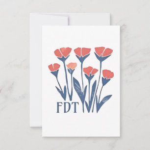 FDT Floral Wreath Subtle Feminine Boho Anti-Trump Dankeskarte