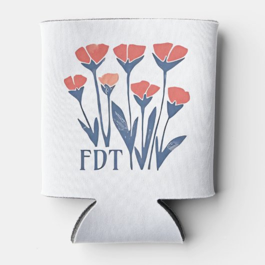 FDT Floral Wreath Subtle Feminine Boho Anti-Trump Dosenkühler (Vorderseite)