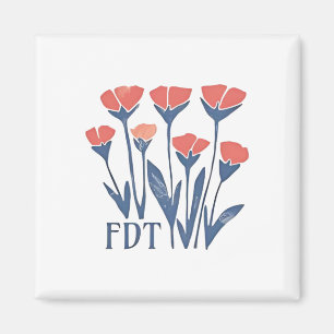 FDT Floral Wreath Subtle Feminine Boho Anti-Trump Magnet