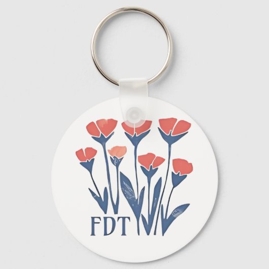 FDT Floral Wreath Subtle Feminine Boho Anti-Trump Schlüsselanhänger (Vorderseite)