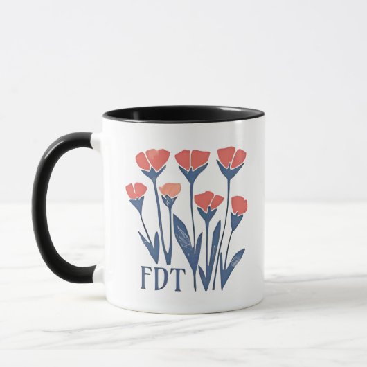 FDT Floral Wreath Subtle Feminine Boho Anti-Trump Tasse (Links)