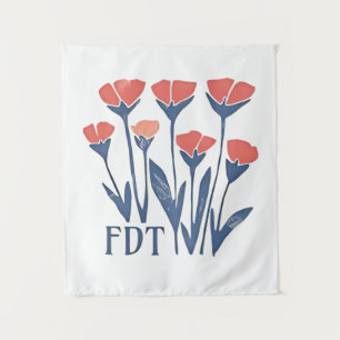 FDT Floral Wreath Subtle Feminine Boho Anti-Trump Wandteppich