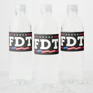 FDT Funny Anti Trump No-Trump Wasserflaschenetikett