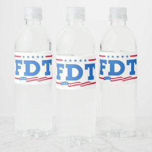 FDT Funny Anti Trump No-Trump Wasserflaschenetikett