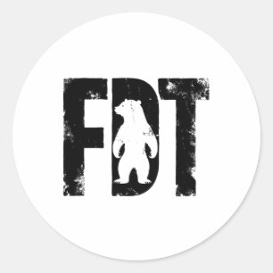 Fdt Grunge erschütterte Typografie-Entwurfsticker Runder Aufkleber