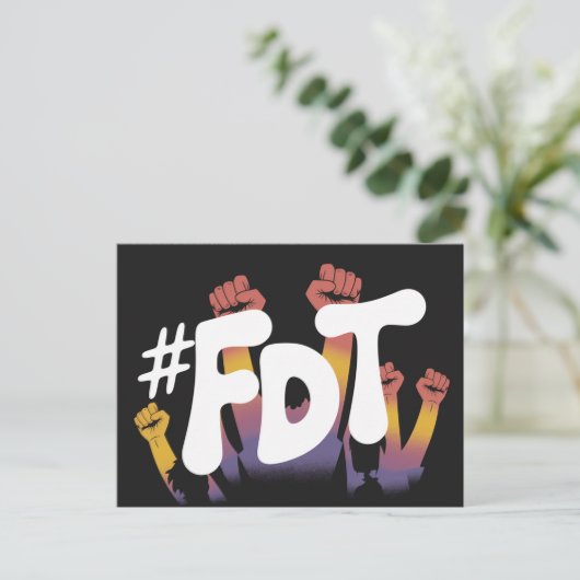 FDT-Hände in der Luft Postkarte (Stehend Vorderseite)