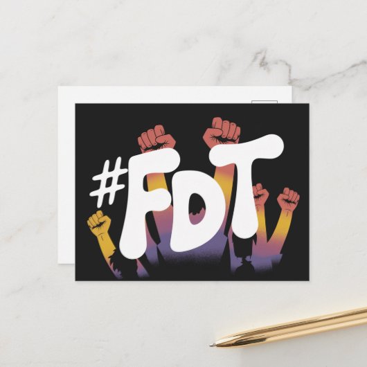FDT-Hände in der Luft Postkarte (Vorderseite/Rückseite Beispiel)