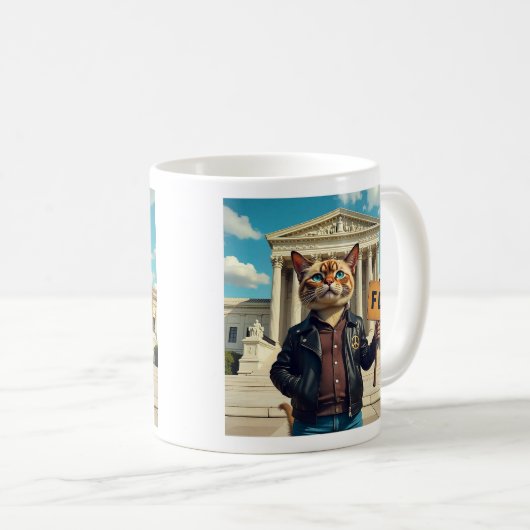 FDT-Katze in LederJacket Kaffeetasse (VorderseiteRechts)