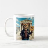 FDT-Katze in LederJacket Kaffeetasse (Links)