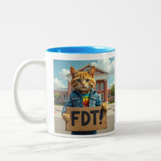 FDT Katze mit Regenbogen Zweifarbige Tasse