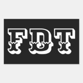 FDT RECHTECKIGER AUFKLEBER (Vorderseite)