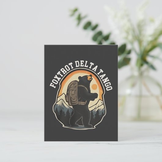 FDT Resist Bear Foxtrot Delta Tango Einladungspostkarte (Stehend Vorderseite)