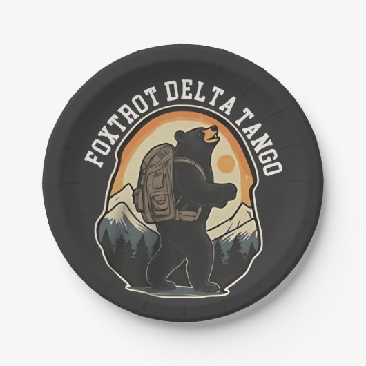 FDT Resist Bear Foxtrot Delta Tango Pappteller (Vorderseite)