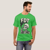 “FDT” + skeleton smoking cigarette T-Shirt (Vorne ganz)