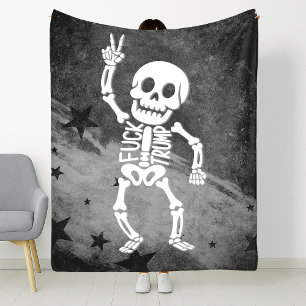 FDT Trump Funny Anti Trump Skelett Fleecedecke