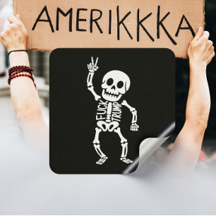 FDT Trump Funny Anti Trump Skelett Quadratischer Aufkleber