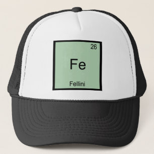 Fe - Fellini Funny Chemistry Element Symbol T-Shir Truckerkappe