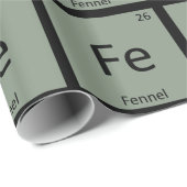 Fe - Fennel Chemistry Periodic Table Symbol Geschenkpapier (Rolleneckpunkt)