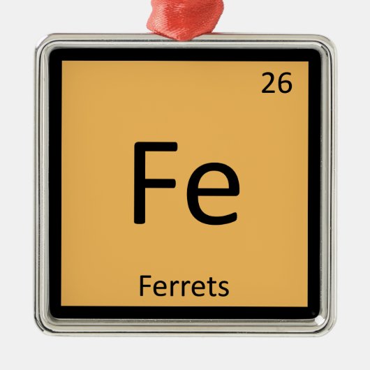Fe - Ferrets Chemie Regelmäßiges Tischelement Silbernes Ornament (Vorne)