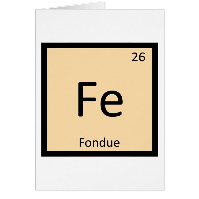 Fe - Fondue Chemistry Periodic Table Symbol (Vorne)
