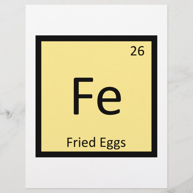 Fe - Fried Eggs Chemistry Periodic Table Symbol (Vorderseite)