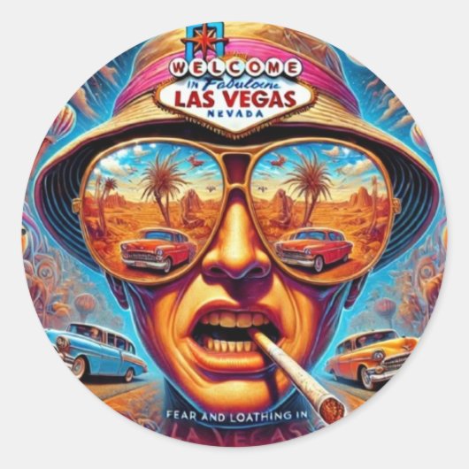 Fear and Loathing in Las Vegas Runder Aufkleber (Vorderseite)