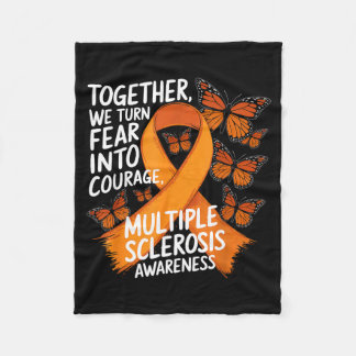 Fear Into Courage Orange Ribbon Multiple Sclerosis Fleecedecke