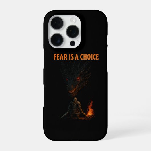 Fear Is a Choice | Motivational Fantasy iPhone Hülle (Rückseite)