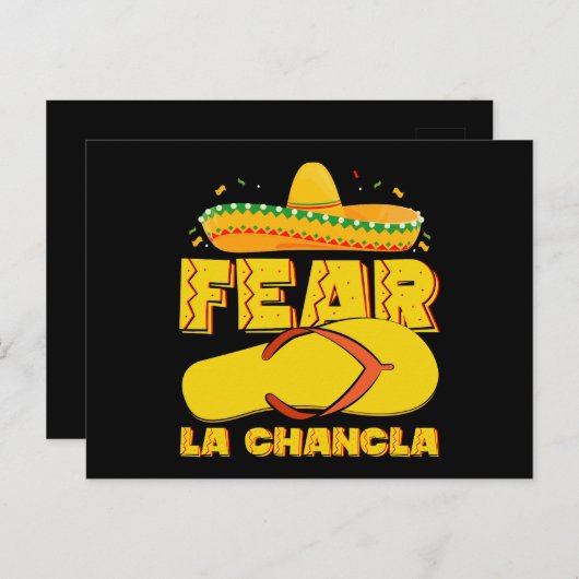 Fear La Chancla Funny Mexican Cinco De Mayo Postkarte (Vorne/Hinten)