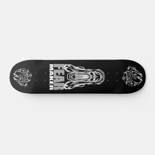 "FEAR MAKER – Horror Scream Skull Skateboard Deck" (Horizontal)