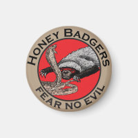 Fear no Evil Badass Honey Badger Red Animal Art
