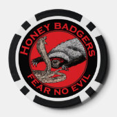 Fear no Evil Badass Honey Badger Red Animal Art Pokerchips (Rückseite)
