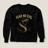 FEAR NO EVIL - Fierce Black Cobra Snake Graphic (Design Vorderseite)