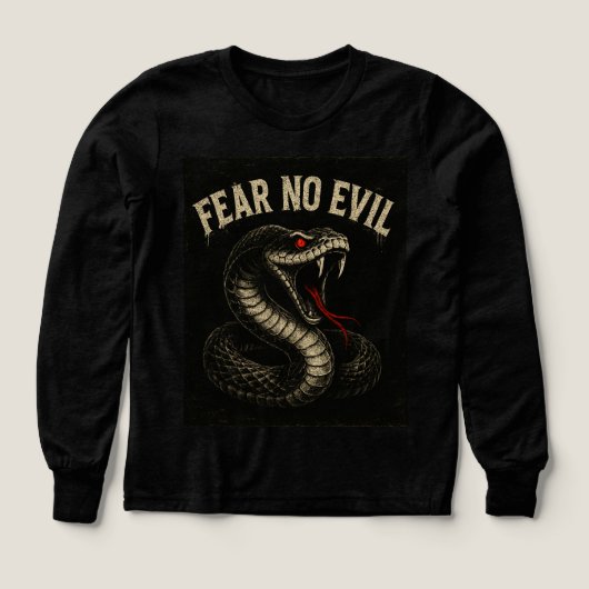 FEAR NO EVIL - Fierce Black Cobra Snake Graphic (Design Vorderseite)
