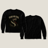 FEAR NO EVIL - Fierce Black Cobra Snake Graphic (Design Vorder- & Rückseite)