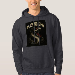 FEAR NO EVIL - Fierce Black Cobra Snake Graphic Hoodie