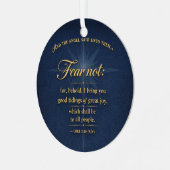 Fear Not Christmas 2026 Scripture Gold Typography Ornament Aus Metall (Vorderseite links)