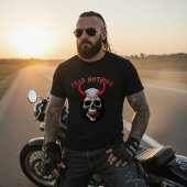 Fear Nothing Red Horned Skull Graphic T-Shirt