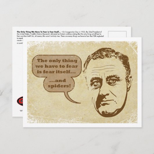 Fear & Spiders Postcard Postkarte (Vorne/Hinten)